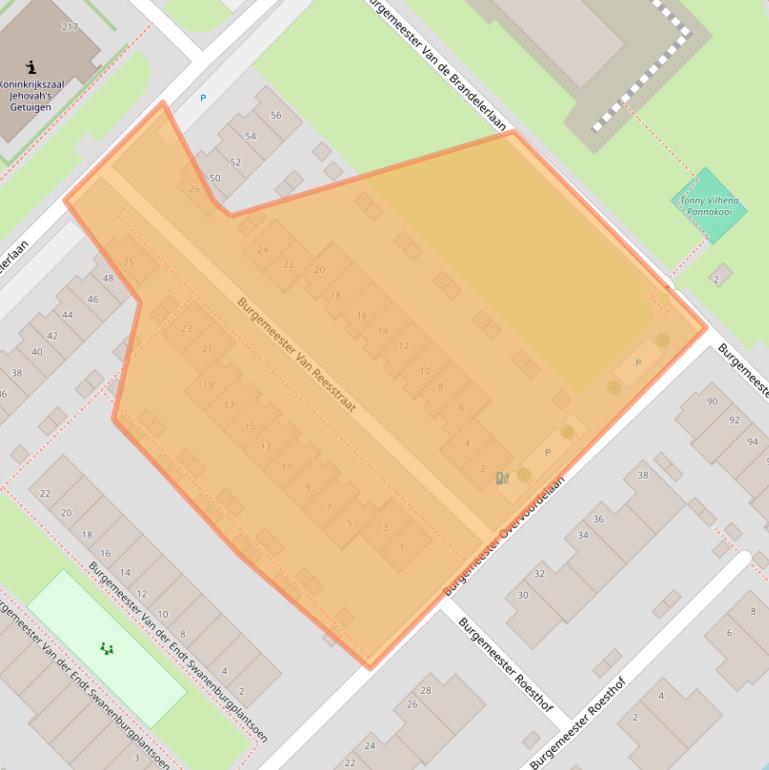 Kaart van postcodegebied 3145MB.