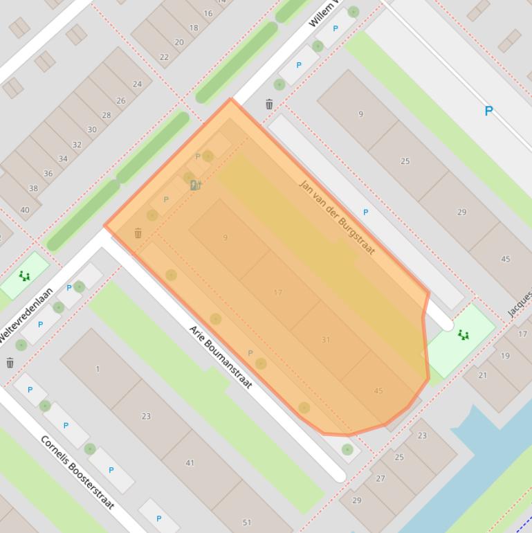 Kaart van postcodegebied 3145PC.