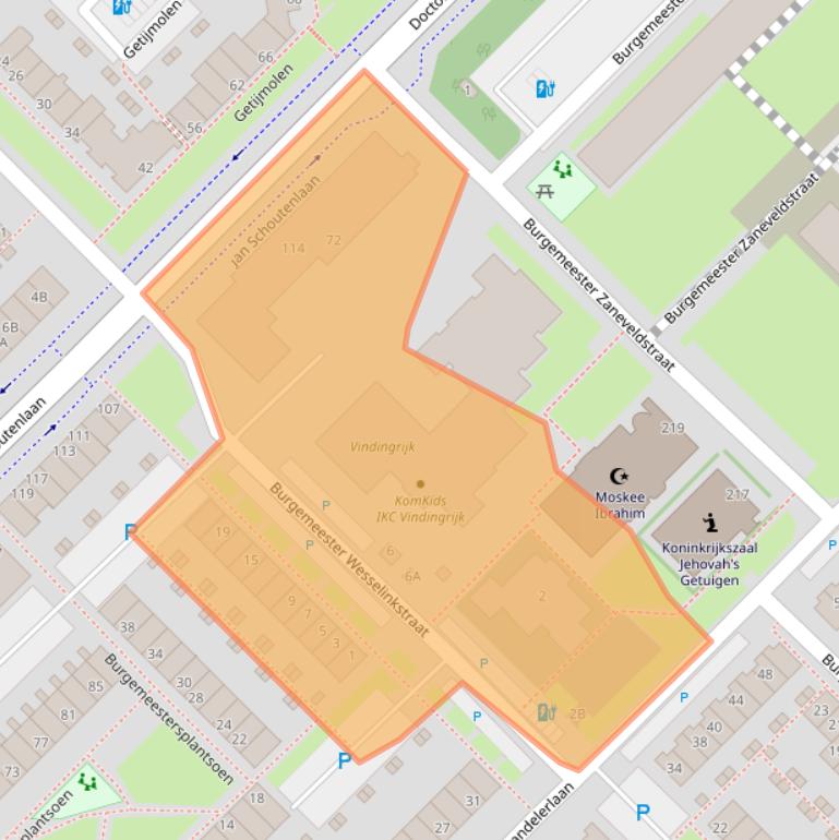 Kaart van postcodegebied 3145SB.