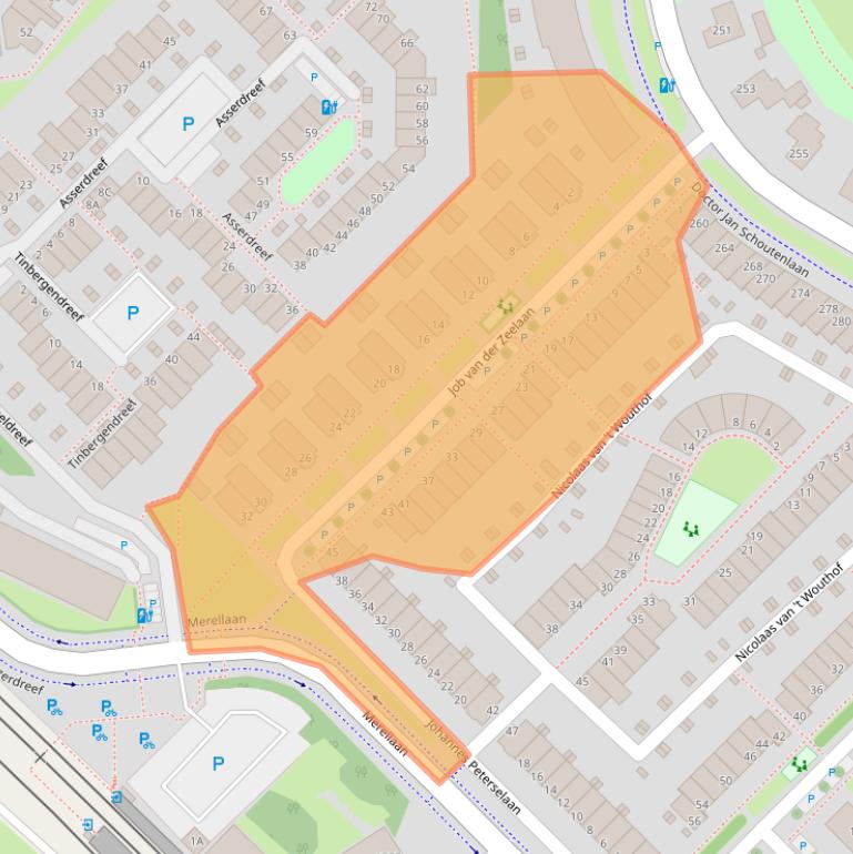 Kaart van postcodegebied 3145WL.