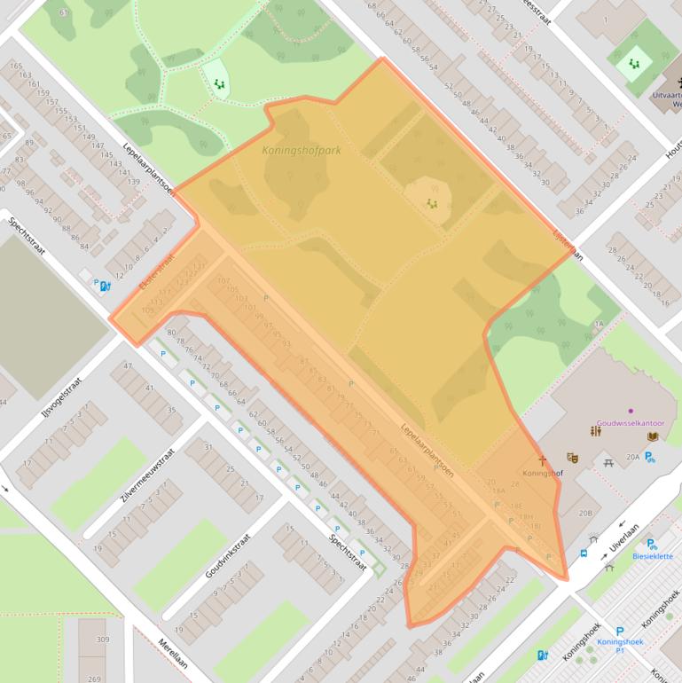 Kaart van postcodegebied 3145XC.