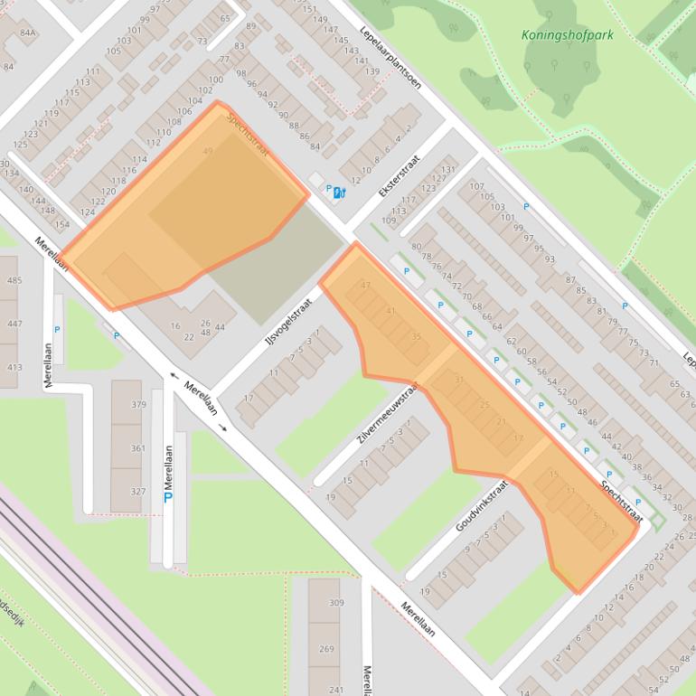 Kaart van postcodegebied 3145XJ.