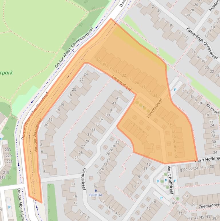 Kaart van postcodegebied 3146BK.