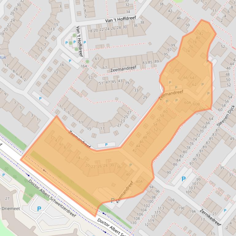 Kaart van postcodegebied 3146BT.