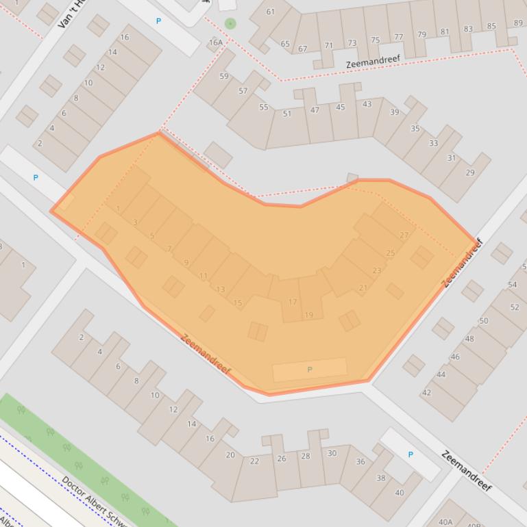 Kaart van postcodegebied 3146BV.