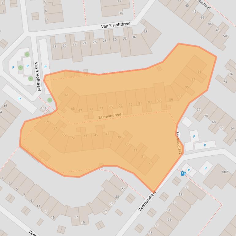 Kaart van postcodegebied 3146BW.