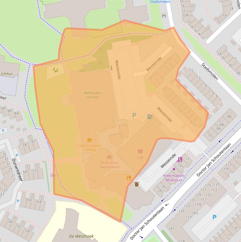 Kaart van postcodegebied 3146BZ.