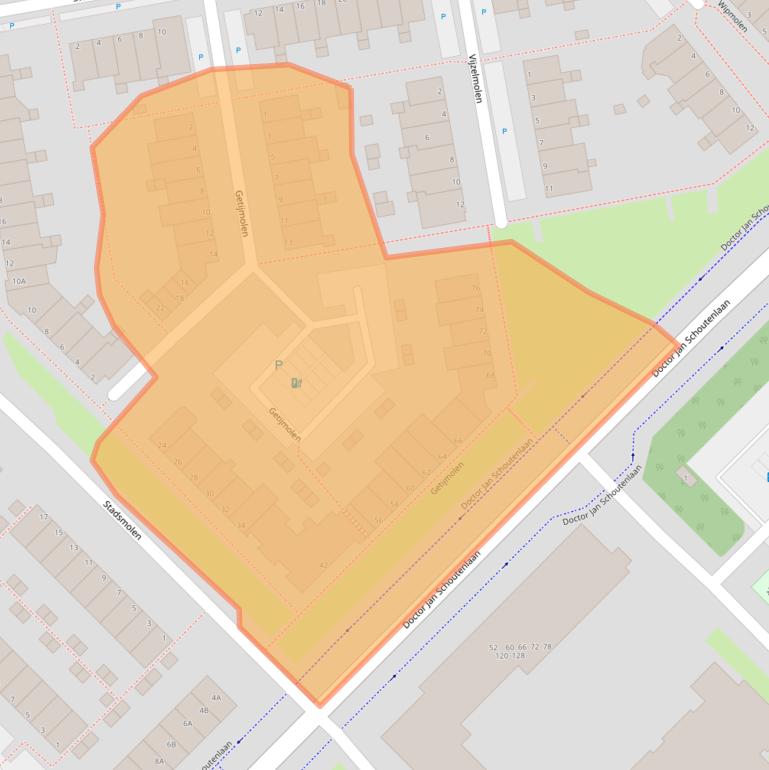 Kaart van postcodegebied 3146CA.