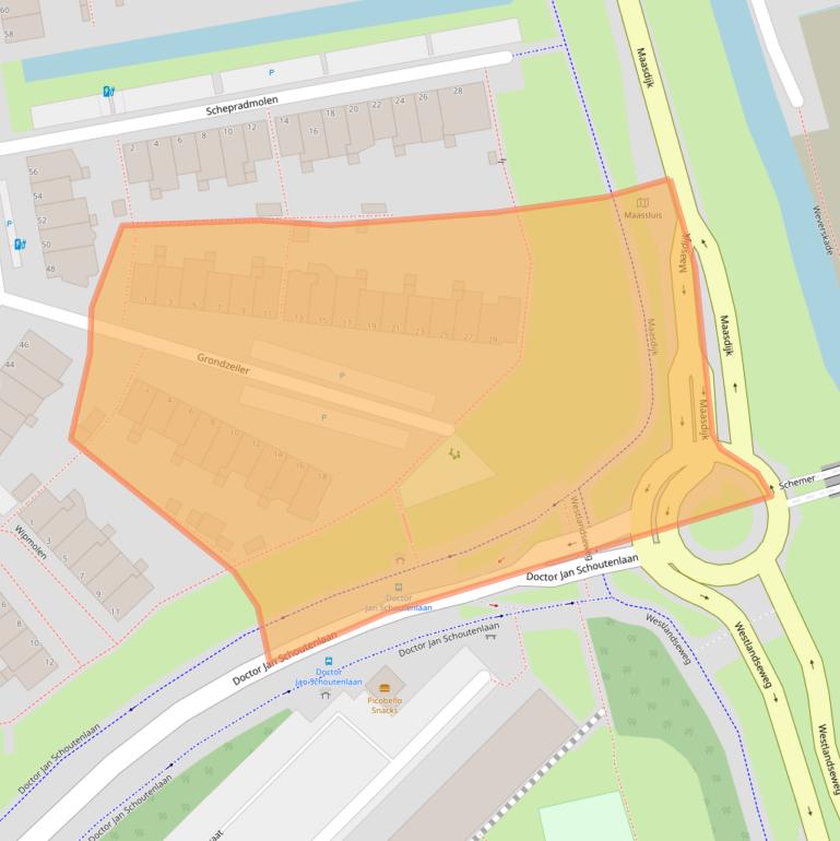 Kaart van postcodegebied 3146CB.