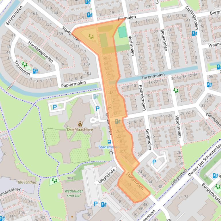 Kaart van postcodegebied 3146CC.