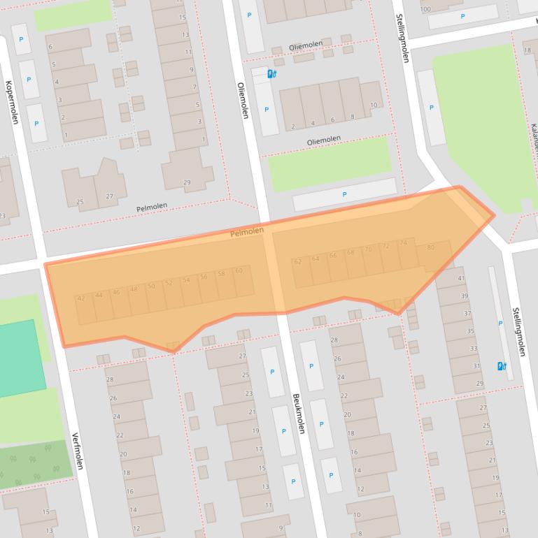 Kaart van postcodegebied 3146CP.