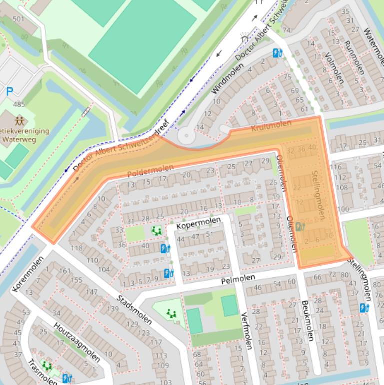 Kaart van postcodegebied 3146SC.