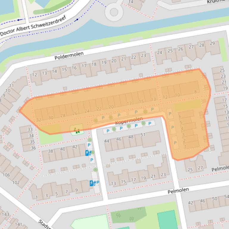 Kaart van postcodegebied 3146SE.