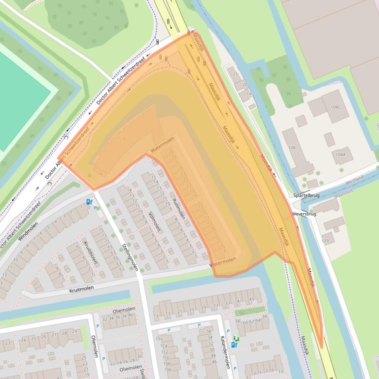 Kaart van postcodegebied 3146SR.