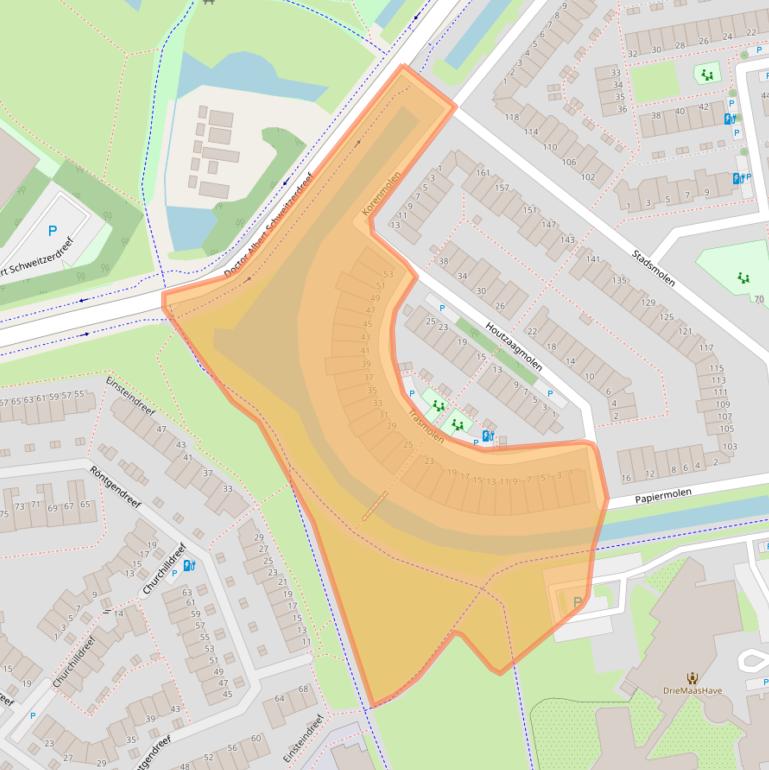 Kaart van postcodegebied 3146TE.