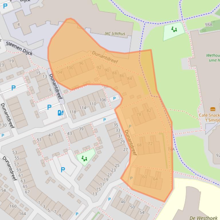 Kaart van postcodegebied 3146VD.