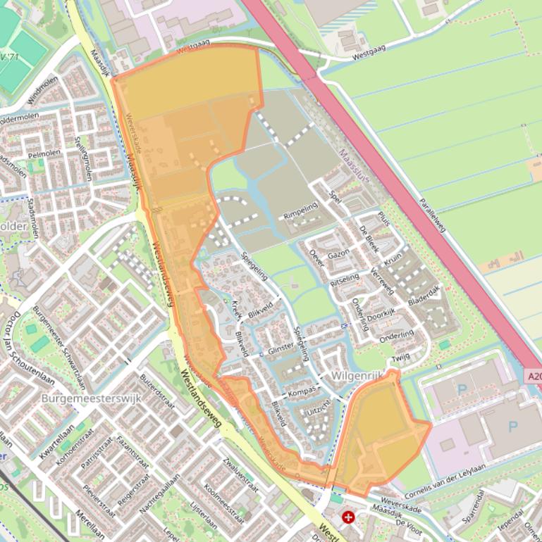 Kaart van postcodegebied 3147PA.