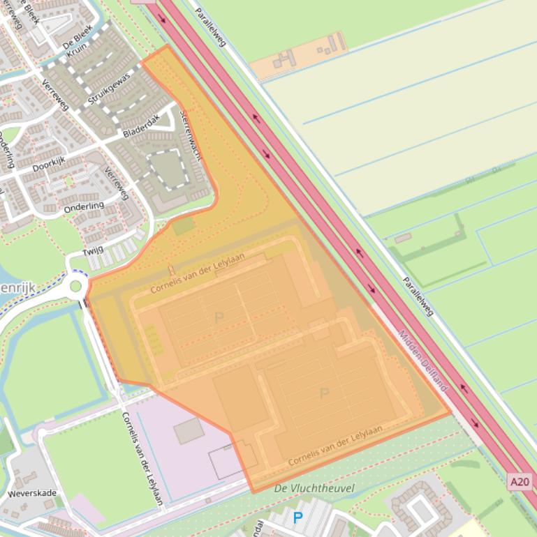 Kaart van postcodegebied 3147PB.