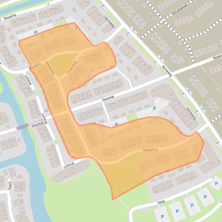 Kaart van postcodegebied 3147PJ.