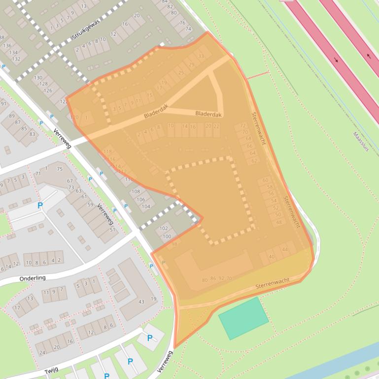 Kaart van postcodegebied 3147ZZ.