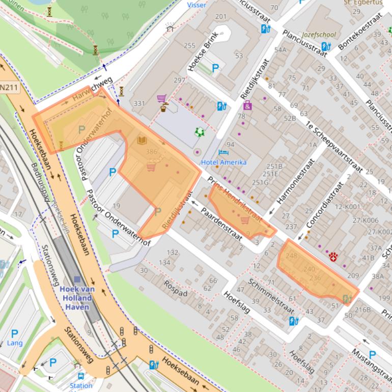 Kaart van postcodegebied 3151AW.