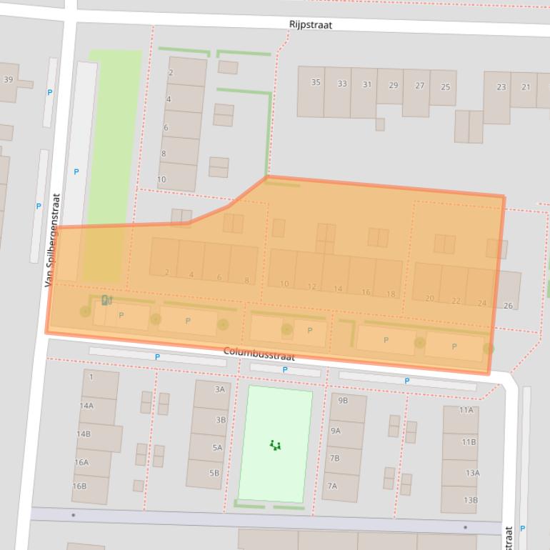 Kaart van postcodegebied 3151BC.