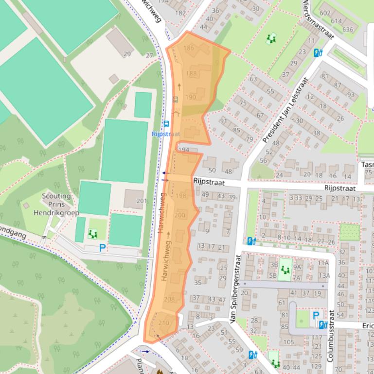Kaart van postcodegebied 3151BR.