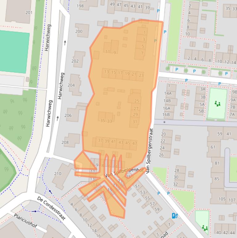 Kaart van postcodegebied 3151BW.