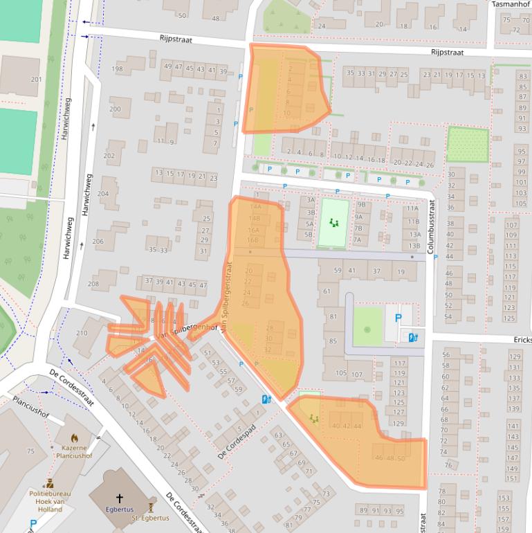 Kaart van postcodegebied 3151BZ.