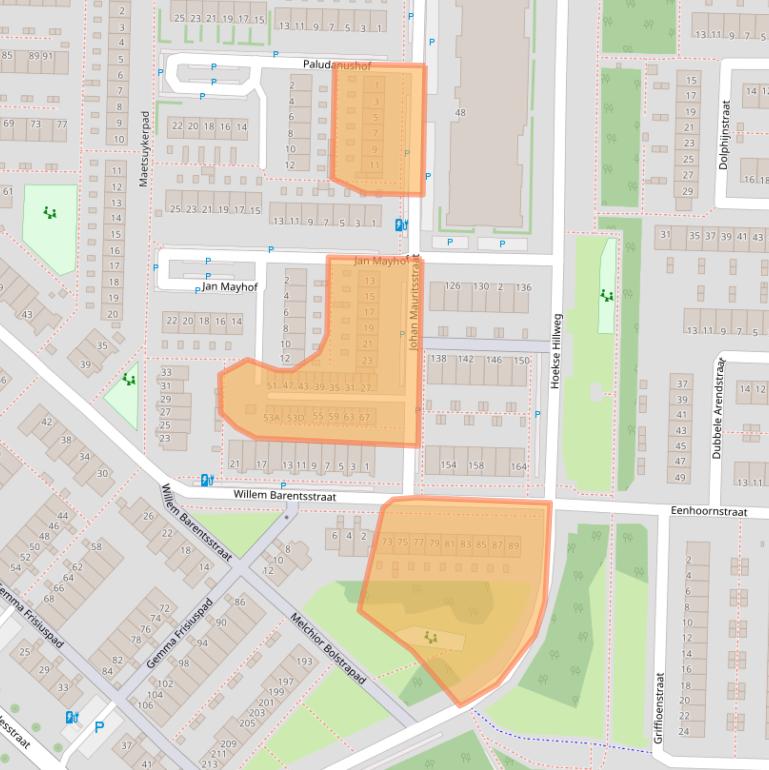Kaart van postcodegebied 3151CC.