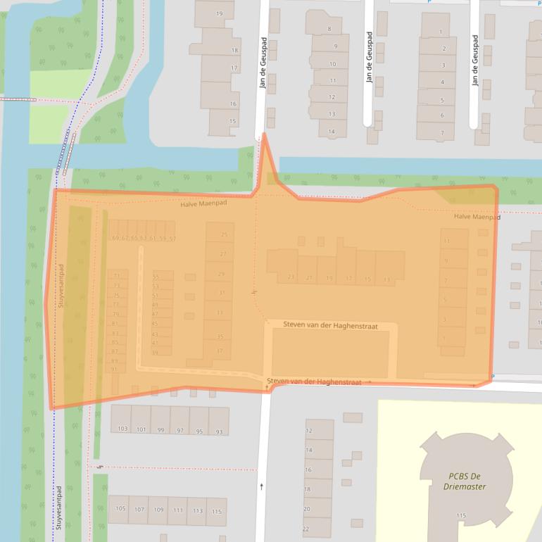 Kaart van postcodegebied 3151CN.