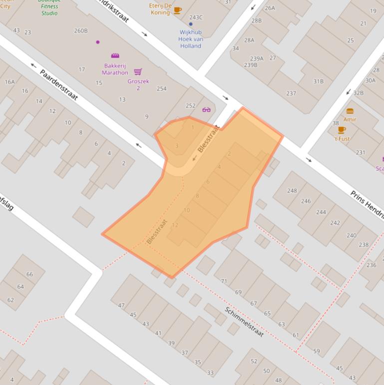 Kaart van postcodegebied 3151GA.