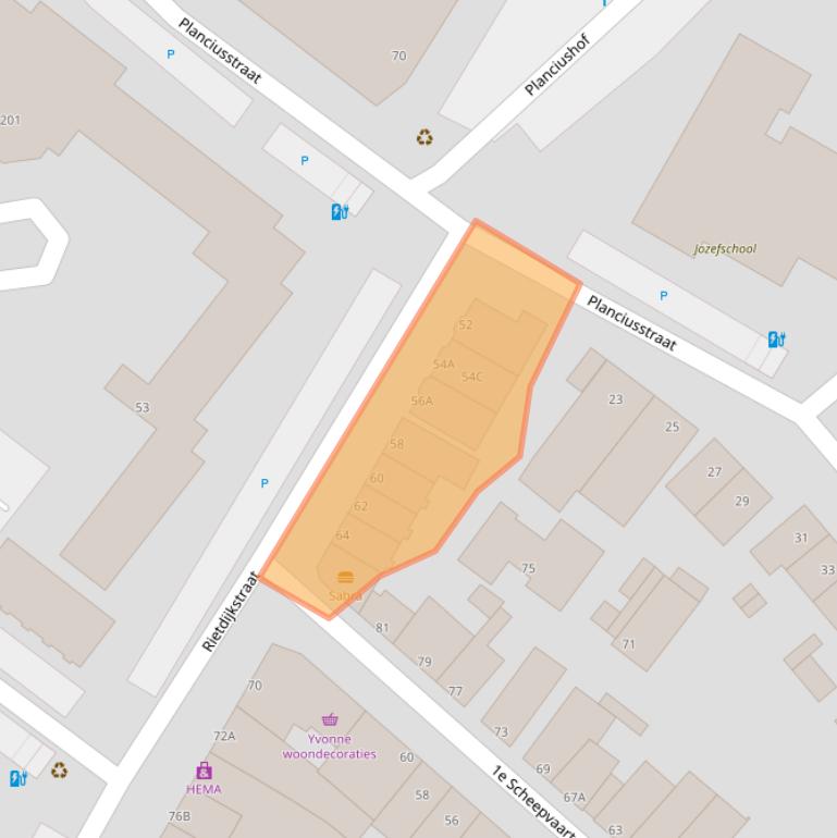 Kaart van postcodegebied 3151GJ.