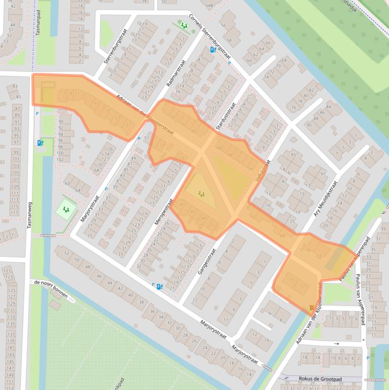 Kaart van postcodegebied 3151JB.