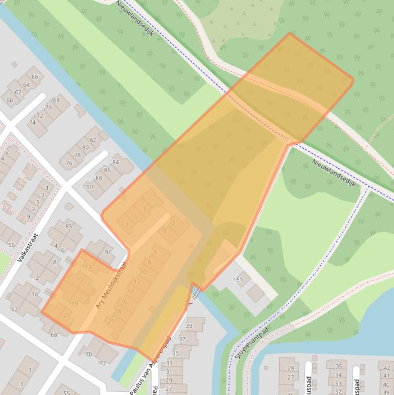 Kaart van postcodegebied 3151JC.