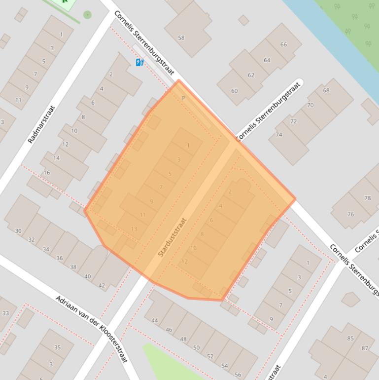 Kaart van postcodegebied 3151JE.