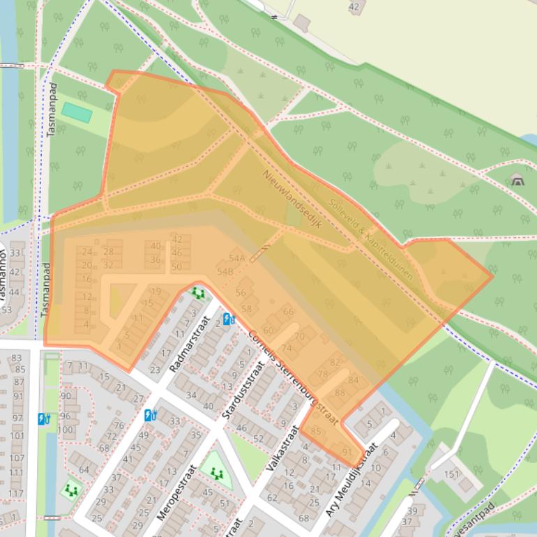 Kaart van postcodegebied 3151JG.