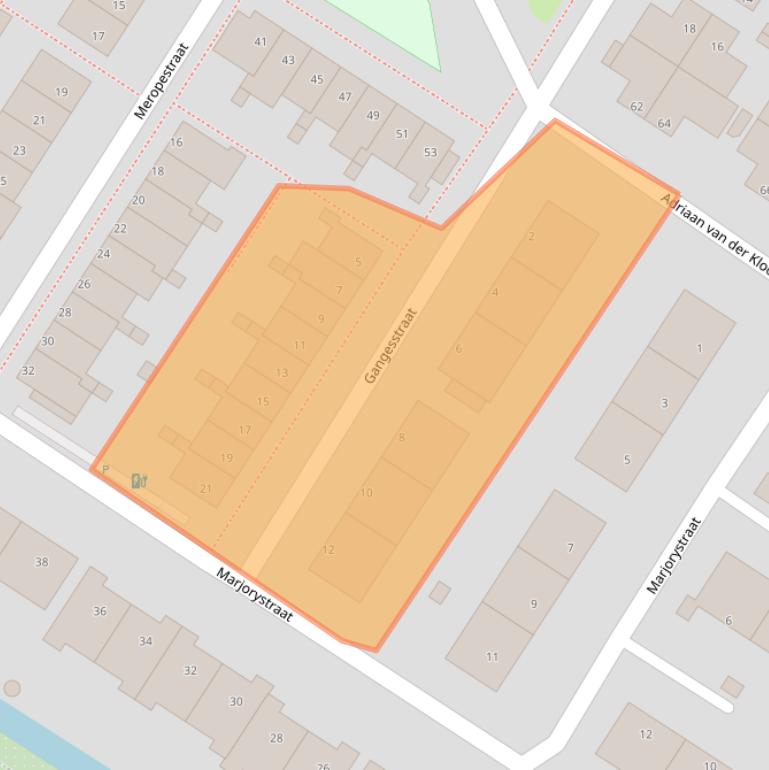 Kaart van postcodegebied 3151JJ.