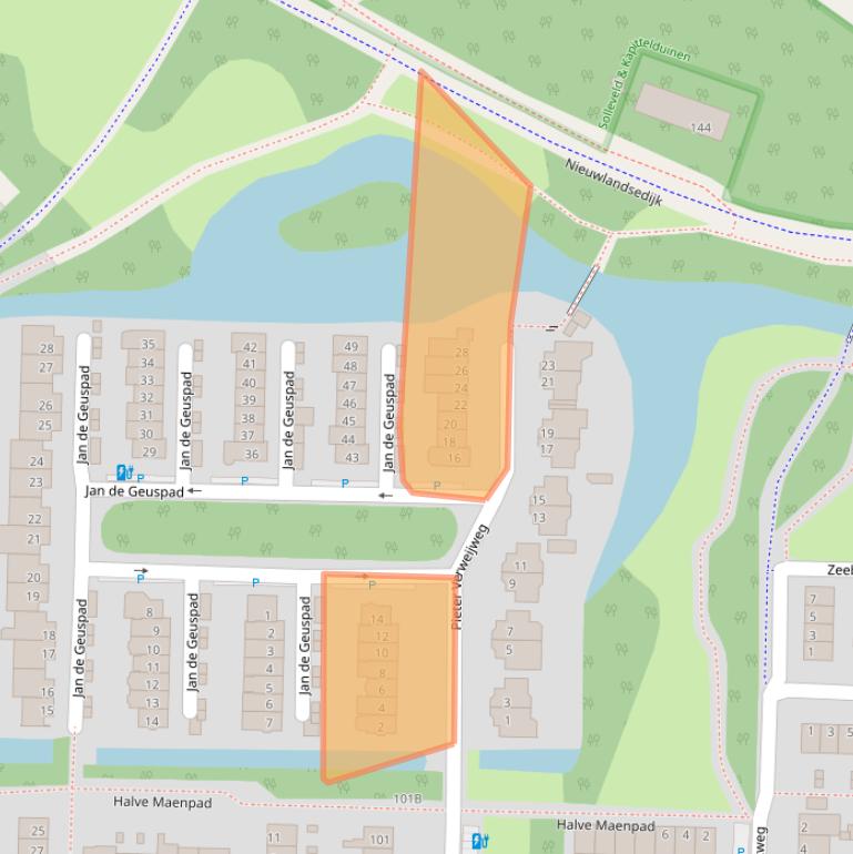 Kaart van postcodegebied 3151KB.
