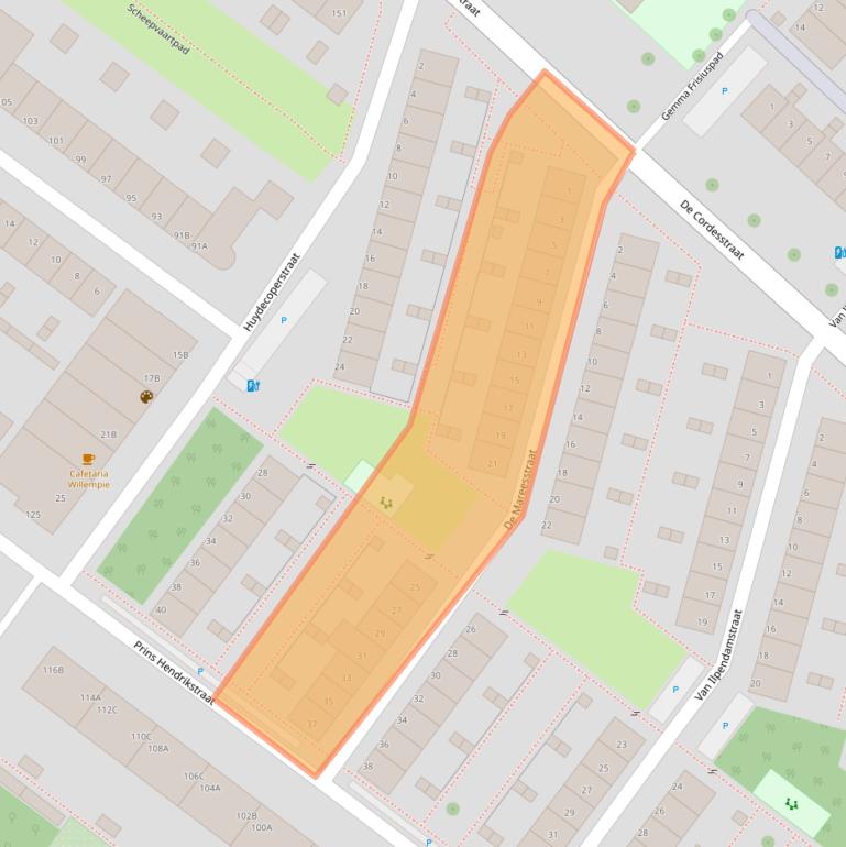 Kaart van postcodegebied 3151NA.