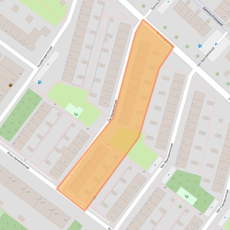 Kaart van postcodegebied 3151NB.