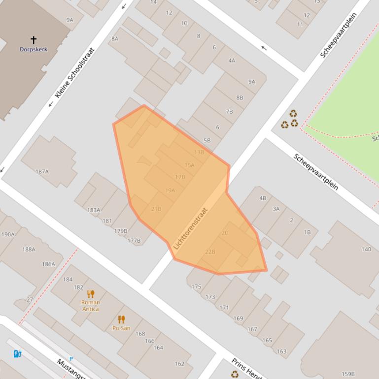 Kaart van postcodegebied 3151NE.