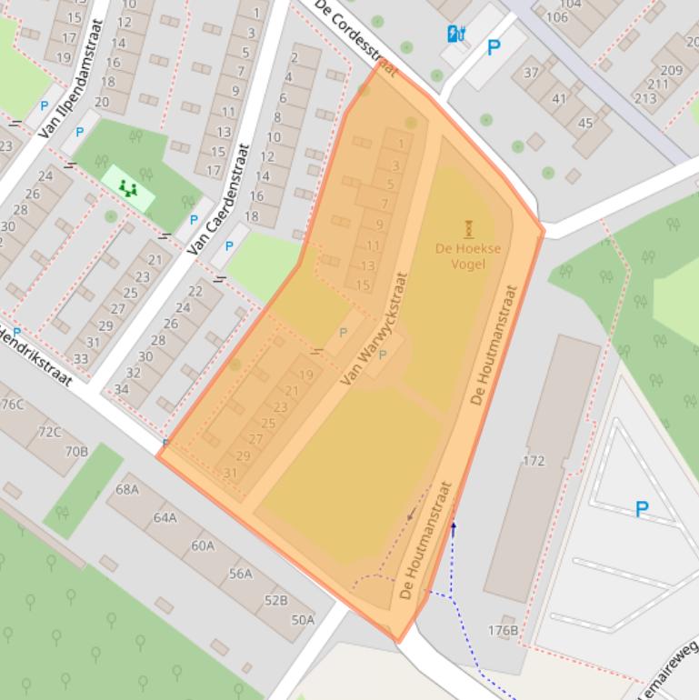 Kaart van postcodegebied 3151NW.