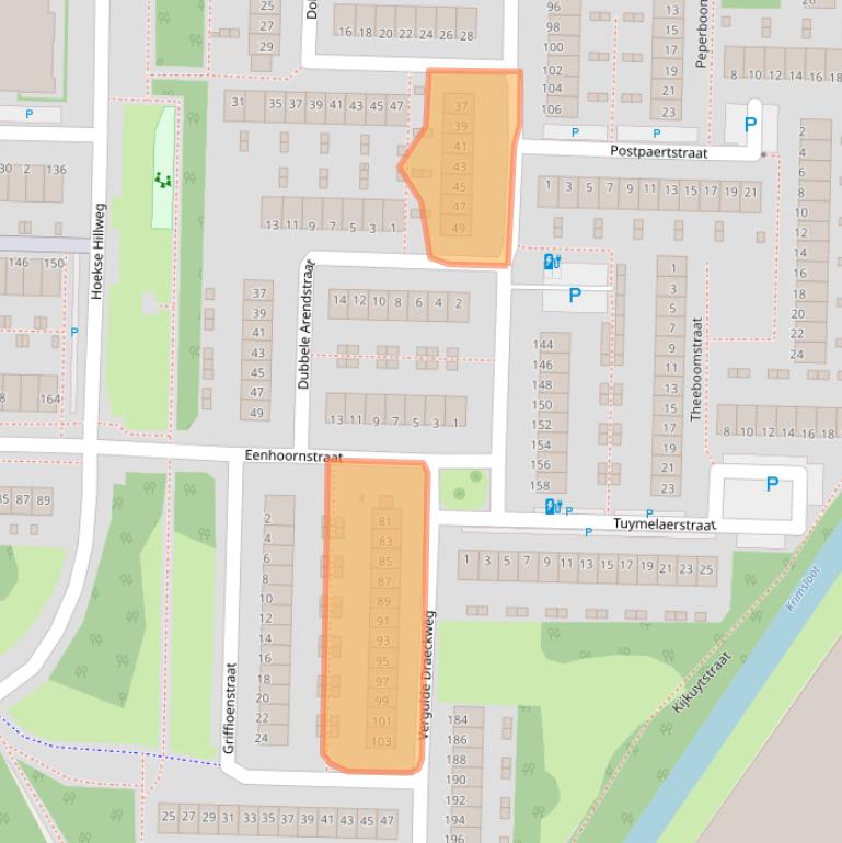 Kaart van postcodegebied 3151RV.
