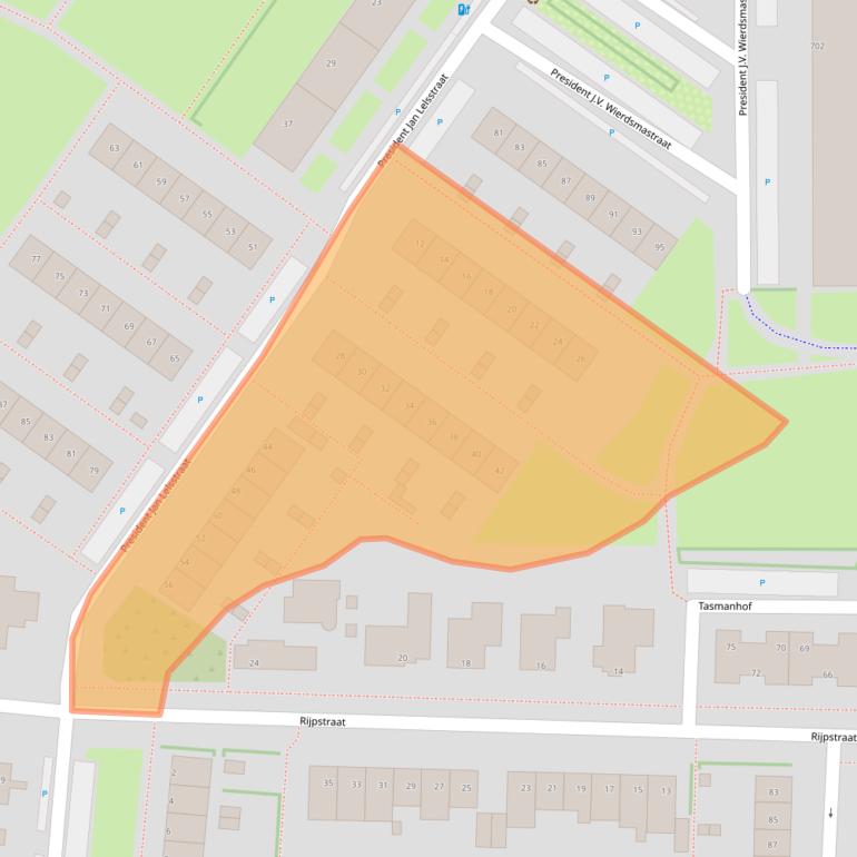 Kaart van postcodegebied 3151SJ.