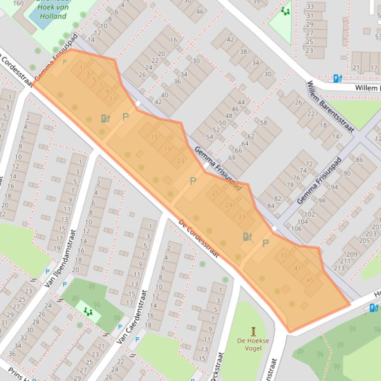 Kaart van postcodegebied 3151WD.