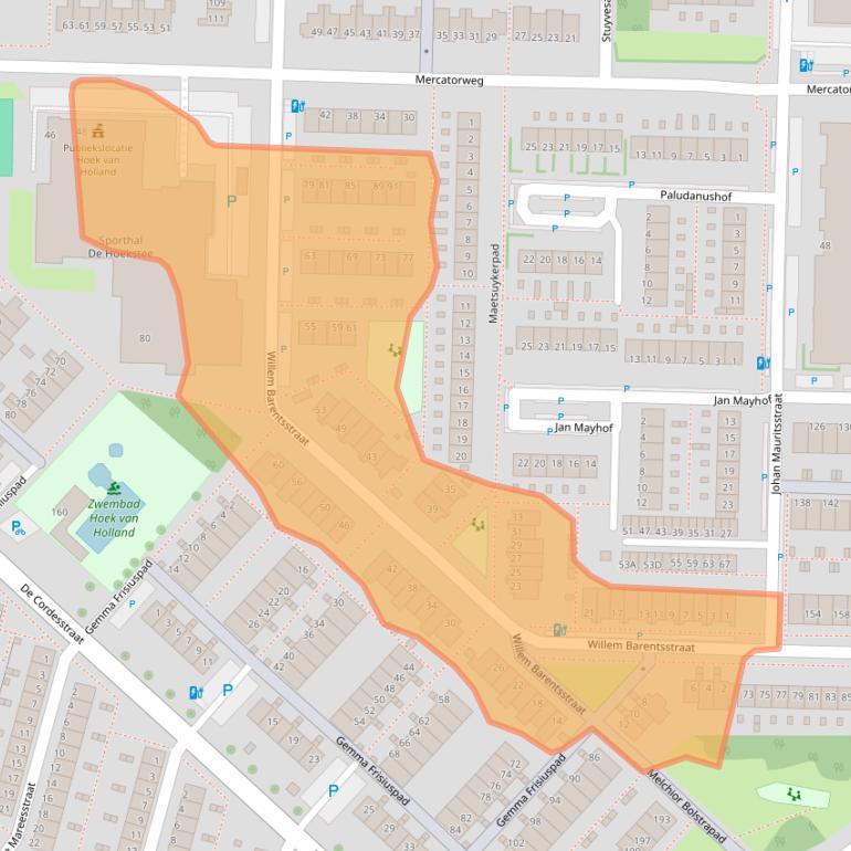 Kaart van postcodegebied 3151WG.
