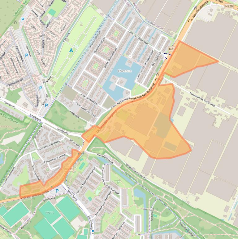 Kaart van postcodegebied 3151XM.