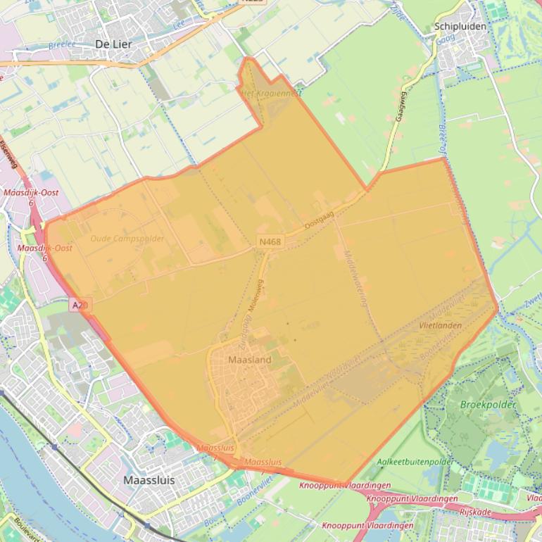 Kaart van postcodegebied 3155.