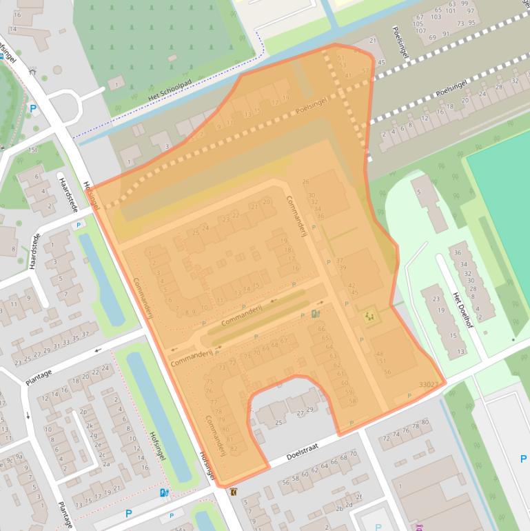 Kaart van postcodegebied 3155AA.